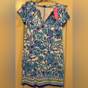 NWT Lily Pulitzer Sophiletta dress turquoise oasis “Shell me your love” Sz Small